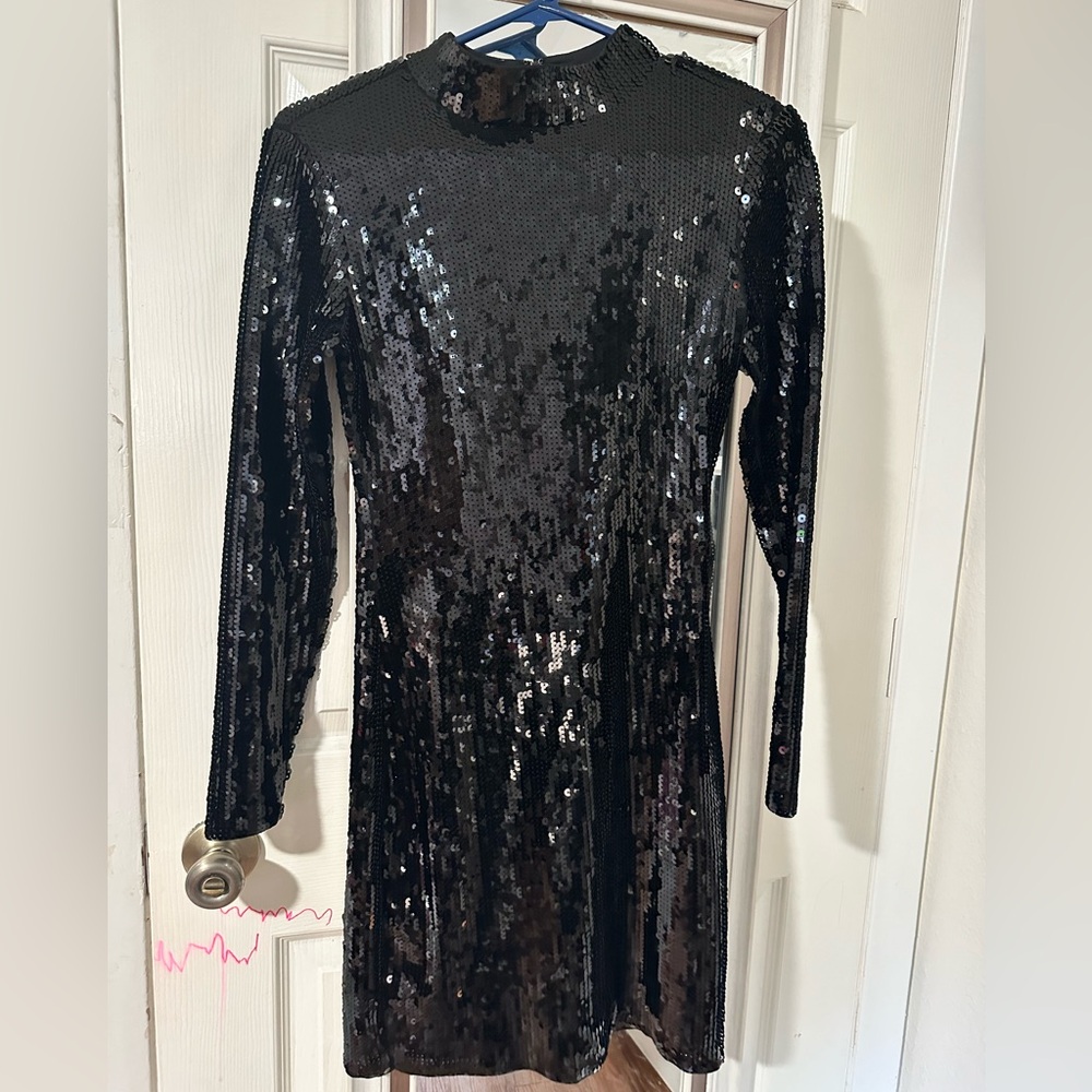 Express Sequin Mock neck dress